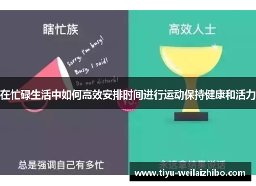 在忙碌生活中如何高效安排时间进行运动保持健康和活力